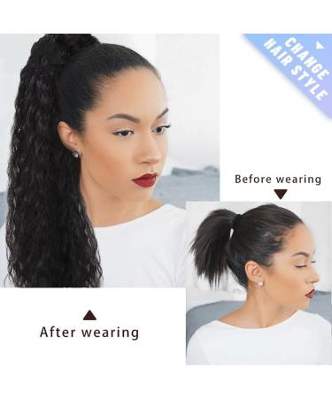 Ponytail Extension 22" Long Kinky Wrap Around Ponytail Hairpiece for Women Ponytail Extension Magic Paste Heat Resistant Synthetic Ponytail Hair Extension(Color:0010) 22inches 0010 - Buy Online on GoSupps.com