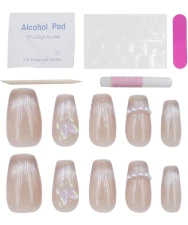 ieron Cat Eyes Cured Nail Wraps Self-Adhesive Gel Nail False Nails with Butterfly Removable Glue on Nails for Girls Glitter Nail Tips (S) - Buy Online on GoSupps.com