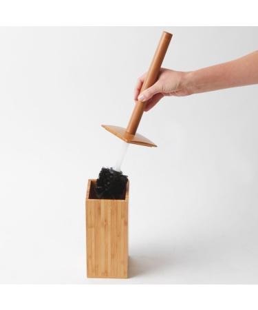 iDesign Formbu Bamboo Toilet Bowl Brush and Holder Set - Eco-Friendly Bathroom Cleaning Tool - Buy Online on GoSupps.com
