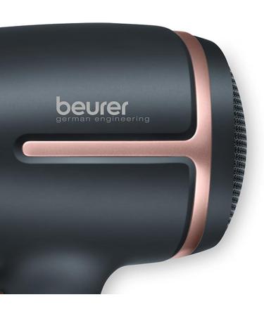 Beurer Style Pro HC25 Travel Hair Dryer - Dual Voltage Lightweight Portable Hairdryer (1200/1600 Watts) - Ion Function & Overheat Protection - Gold/Black - Buy Online on GoSupps.com