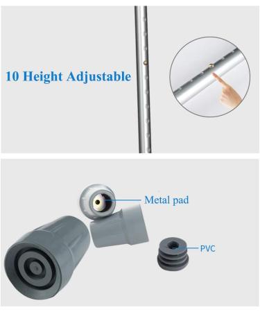 Adult Elbow Forearm Crutches Portable Medical Arm Cuff Crutch Walker with Height Adjustable Lightweight Aluminum Alloy Gray Fashionable Bathing in Sunlight Blue - Buy Online on GoSupps.com