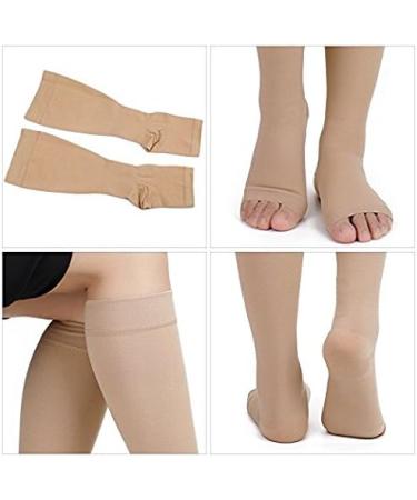 Pedimend Knee Socks (4 Pairs) | Support for Ankles & Feet | Reduce Swelling Varicose Veins & Tired Legs | Enhanced Blood Circulation | Beige Foot Care - Buy Online on GoSupps.com