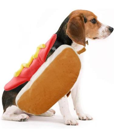 Funny Halloween Costume for Dogs & Cats - Hot Dog Outfit for Golden Retrievers Corgis & Mops | Size S to M | Perfect Christmas Party Costume - Buy Online on GoSupps.com