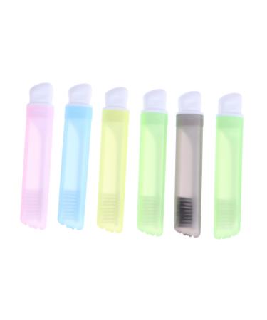Beaupretty 6 pieces foldable portable toothbrush portable travel toothbrush camping toothbrush foldable travel toothbrush foldable travel toothbrush bristles toothbrush body care