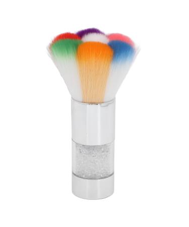 Makeup Brush Fashionable Rhinestones Inlaid Loose Powder Foundation Brush Nail Art Dust Remover (Silver)