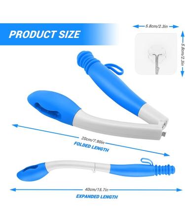 Victop Toilet Aid Tool - Foldable Comfort Wiping Solution for Restricted Mobility - 40cm Blue - Buy Online on GoSupps.com