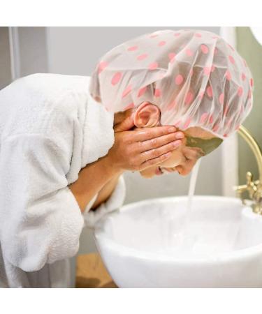 6 Pcs Reusable Waterproof Shower Caps - Clear Hair Cap for Men, Women, Girls, Boys - Buy Online on GoSupps.com
