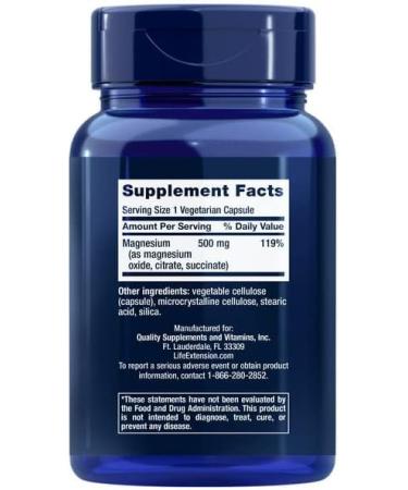 IKJ Magnesium Caps 500mg - Cardiovascular & Whole-Body Health - Gluten-Free Non-GMO Vegetarian - 100 Capsules - Buy Online on GoSupps.com