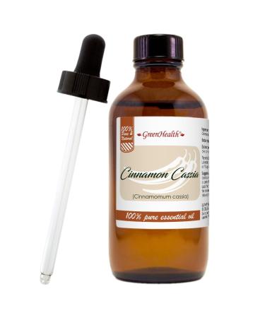 Cinnamon Cassia Essential Oil 4 fl oz (118 ml) Glass Bottle w/Glass Dropper 100% Pure Essential Oil -GreenHealth