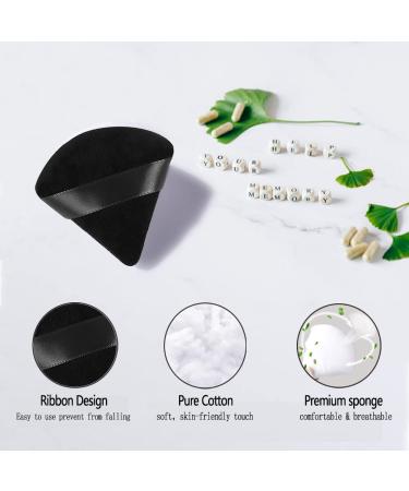 6Pcs Velour Triangle Makeup Sponge Puffs Set for Loose Powder - Black - Buy Online on GoSupps.com