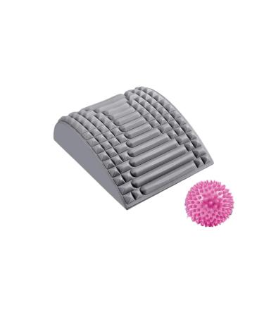 Jihae neck and backers to relieve back pain massage set (stretcher + ball) lumbar spoilage for herniated discs sciatica scoliosis (gray)