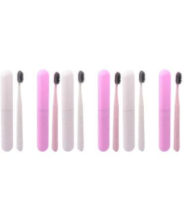 Minkissy 6-part toothbrush set travel toothbrush set soft bristle bamboo coal natural toothpaste toothbrush container small toothbrush PP raw material nursing lover