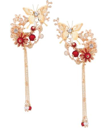 Beavorty 3 Pairs rhinestone Hair Combs chinese hair clips with tassel japanese hair pins for women japanese flower hair pin flower tassel hair clip retro decor barrettes woman girl geisha - Buy Online on GoSupps.com