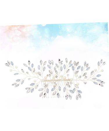 Didiseaon Tiara Rhinestone Barrettes Bridal Hair Comb Pearl Wedding Headwear Pearl Rhinestone Hair Comb Wedding Headpiece Bride Insert Comb Headgear Hair Accessories Crystal - Buy Online on GoSupps.com