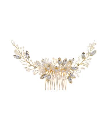 Angoily 1pc Pearl Comb Bridal Hair Comb Wedding Hair Accessory Tiara Rhinestone Barrettes Handmade Comb Barrette Wedding Hair Comb Hair Accessories Hanfu Headgear The Photo Bride