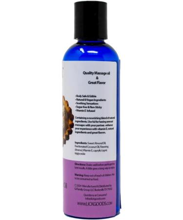 Lick Coconut Cream Massage Oil - Edible Non-Greasy Body Oil for Couples Vitamin E Enriched - Perfect for Date Night 4 oz - Buy Online on GoSupps.com