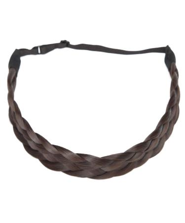 Tess Braided Hair Band - Adjustable Medium Hair Tie Dark Brown Hair Accessories for Women 2.5cm Wide Perfect for Dutt and Braids - Buy Online on GoSupps.com