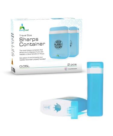 Safefine Portable Travel Sharps Container - Safe Disposal Container for Pen Needles Lancets Test Strips - 2 Pack - Buy Online on GoSupps.com