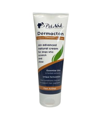 Petnat Dermacton Cream for ITCHY Dogs - Professionally recommended for itching & hair loss. Stops itching and scratching soothes skin & promotes hair regrowth naturally - Buy Online on GoSupps.com