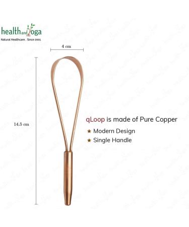Qloop Copper Tongue Cleaner - Ayurvedic Oral Hygiene Tool for Fresh Breath - Single-Handed Operation & Larger Surface - Set of 2 - Buy Online on GoSupps.com