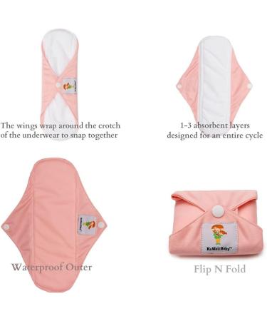 KaWaii Baby Bamboo Menstrual Pads - Reusable & Absorbent 6-Pad Set for Women - Comfortable & Eco-Friendly - 6 Count - Buy Online on GoSupps.com