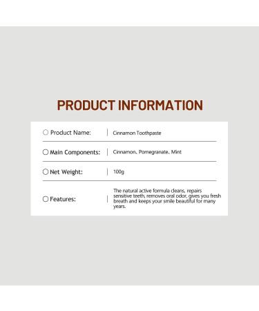 Cinnamon Toothpaste Fresh Breath Odor Removal Herbal Extracts Pomegranate Mint 100g / 3.38 oz - Buy Online on GoSupps.com