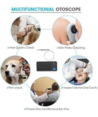 KouRy Wireless Ear Wax Removal Tool Camera - Smart Visual Ear Cleaner with 32G Card & 6 LED Lights | IP67 Waterproof Ear Otoscope for Smartphones (Black - Buy Online on GoSupps.com