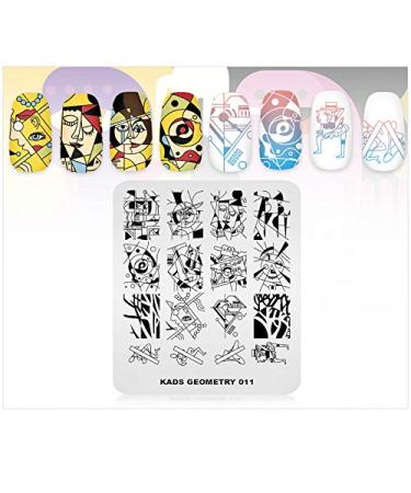 Alexnailart Geometric Nail Stamping Plate Creative Abstract Design Templates for DIY Nail Art | Multi-Pattern Manicure Tools (GE011) - Buy Online on GoSupps.com