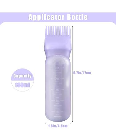 FYJLXF 2 Pack Root Comb Applicator Bottle 6 Ounce Hair Dye Applicator Brush Transparent Applicator Bottle with Graduated scale Hair Coloring Dye and scalp treament essential Purple - Buy Online on GoSupps.com