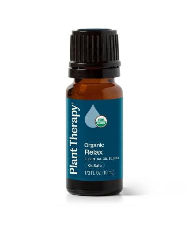 Plant Therapy Organic Relax Essential Oil Blend 100% Pure Undiluted Natural Aromatherapy Therapeutic Grade 10 mL (1/3 oz) Relax 0.33 Fl Oz (Pack of 1)