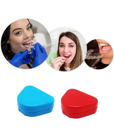 Buy Taoranju 2-Piece Orthodontic Retainer Cases - Ventilated Dental Storage Boxes in Red & Blue for Mouth Protection - Buy Online on GoSupps.com