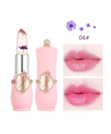 Seazoon Moisturizer Long-lasting Jelly Flower Lipstick | Magic Color Changing Lazy Lipstick Waterproof Crystal Gloss - Clear Lipstick #6 - Buy Online on GoSupps.com