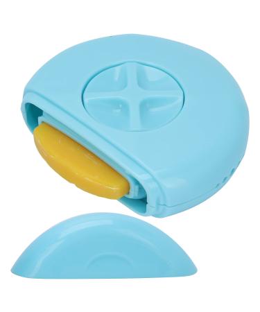 Portable women's razor manual 3-in-1 hair cutter-compact light body hair removal device with refillable water sprayer moisturizing soap in front of the blue