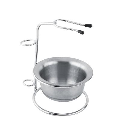 Men's Fashionable Stainless Steel Shave Kit - Brush Stand Holder & Soap Mug - Buy Online on GoSupps.com