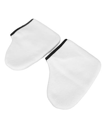 Paraffin SPA Booties white 2 pieces double-layered thick terry cloth paraffin wax refill feet for men for women for hot wax