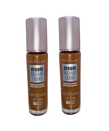 Pack of 2 Maybelline New York Dream Radiant Liquid Hydrating Foundation Mocha 128