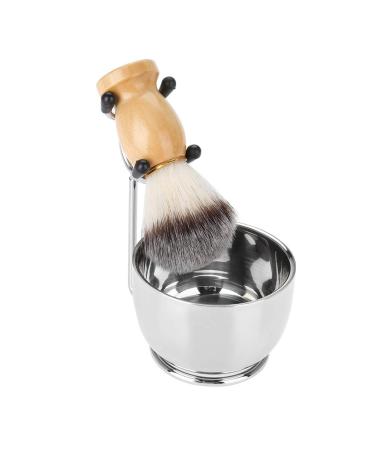 Premium Men's Shaving Set - Stainless Steel Bowl Brush Stand & Non-Slip Soft Nylon Brush for Safe Shaving - Buy Online on GoSupps.com