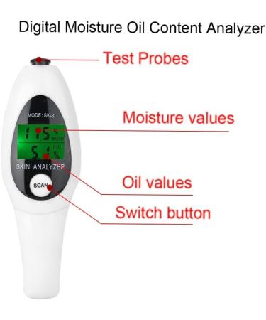 LCD Digital Skincare Analyzer - Facial Water Oil Tester - White Skin Sensor Analyzer for Face-size1 - Buy Online on GoSupps.com