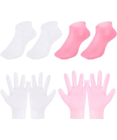 4 Pairs Silicone Moisturizing Gloves & Socks Set Anti Slip Spa Socks and Gloves 2 Colors Hands Feet Skin Care High Elasticity Reusable Gloves and Socks Dry Cracked Moisturizing Gloves Overnight - Buy Online on GoSupps.com