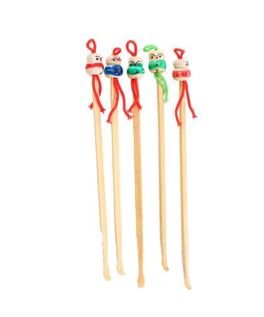 SUPVOX Ear Picks Bamboo Ear Cleaner with Tool Doll Design 10pcs (Random Color)