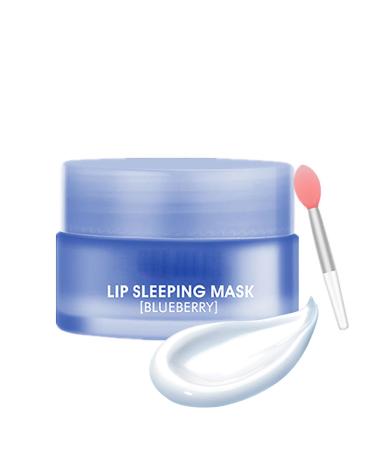Lip Mask - Lip Sleeping Mask Lip Balm - Moisturising Lip Masks - Skincare Lip Oils for Dry & Chapped Lips - Lip Balm for Fades Lip Lines - Moisturize & Boosts Collagen Production (Blueberry)