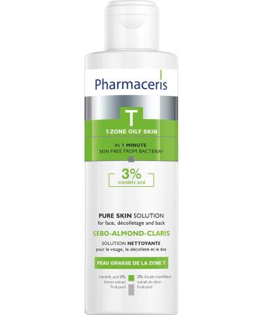 Pharmaceris T Sebo-Almond-Claris Face Cleanser for Acne Skin Back and Neckline Cleanser Bacteriostatic Cleansing Fluid Almond Acid Lemon Extract - 190 ml