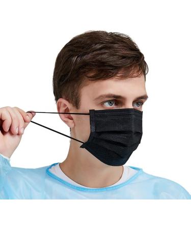 50PCS- Adult Men and women comfortable Disposable facemask black - Buy Online on GoSupps.com