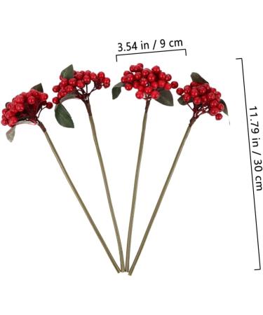 EXCEART 12 Pcs Berry Red Berries for Crafts Christmas Holiday Floral Stems Pine Tree Picks Faux Holly Berries Branches for Vase Christmas Simulation Berries Flowers Iron Wire Self Made - Buy Online on GoSupps.com