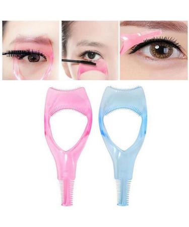 3PCS 3 in 1 Plastic Eyelash Tool Set - Upper & Lower Mascara Shield Curlers & Comb Applicator - Perfect Makeup Eyelash Helper (Blue - Buy Online on GoSupps.com