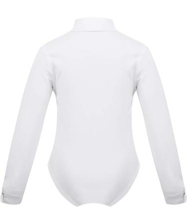 iiniim Boys Latin Salsa Ballroom Dance Leotard Shirt Top with Shorts - White 8 - Buy Online on GoSupps.com