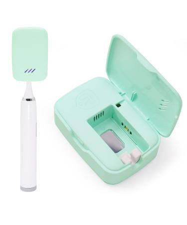 GFU Toothbrush Sanitizer Case, Rechargeable Portable Toothbrush Cleaner, Fits for All Toothbrushes Head, Used for Home, Travel, Camping, Business Trip (Green)