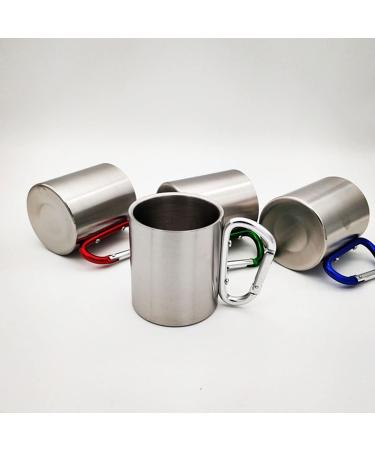 Digjobk Stainless Steel Toothbrush Mug - Portable Outdoor Cup with Handle & Carabiner for Camping Traveling Hiking - Red - Buy Online on GoSupps.com