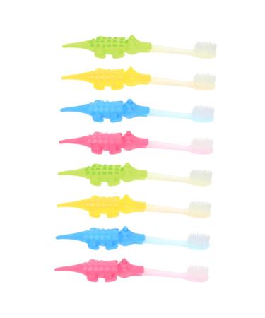 Beaupretty 8 pieces small crocodile toothbrush cartoon toothbrush for toddler toddler toothbrush at the age of 2 4 years of hand toothbrush for children oral care accessories toothbrush with