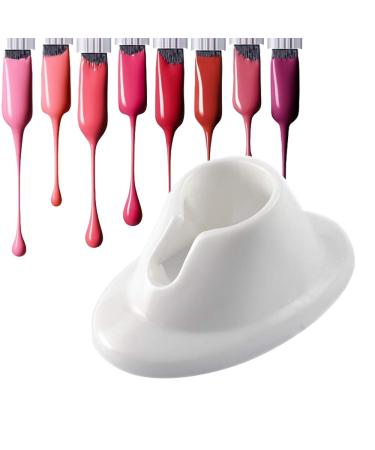 1PC soft rubber nail polish nail holder nail art manicure tools anti-spill nail polish holder desktop nail polish for salon or home use (white)